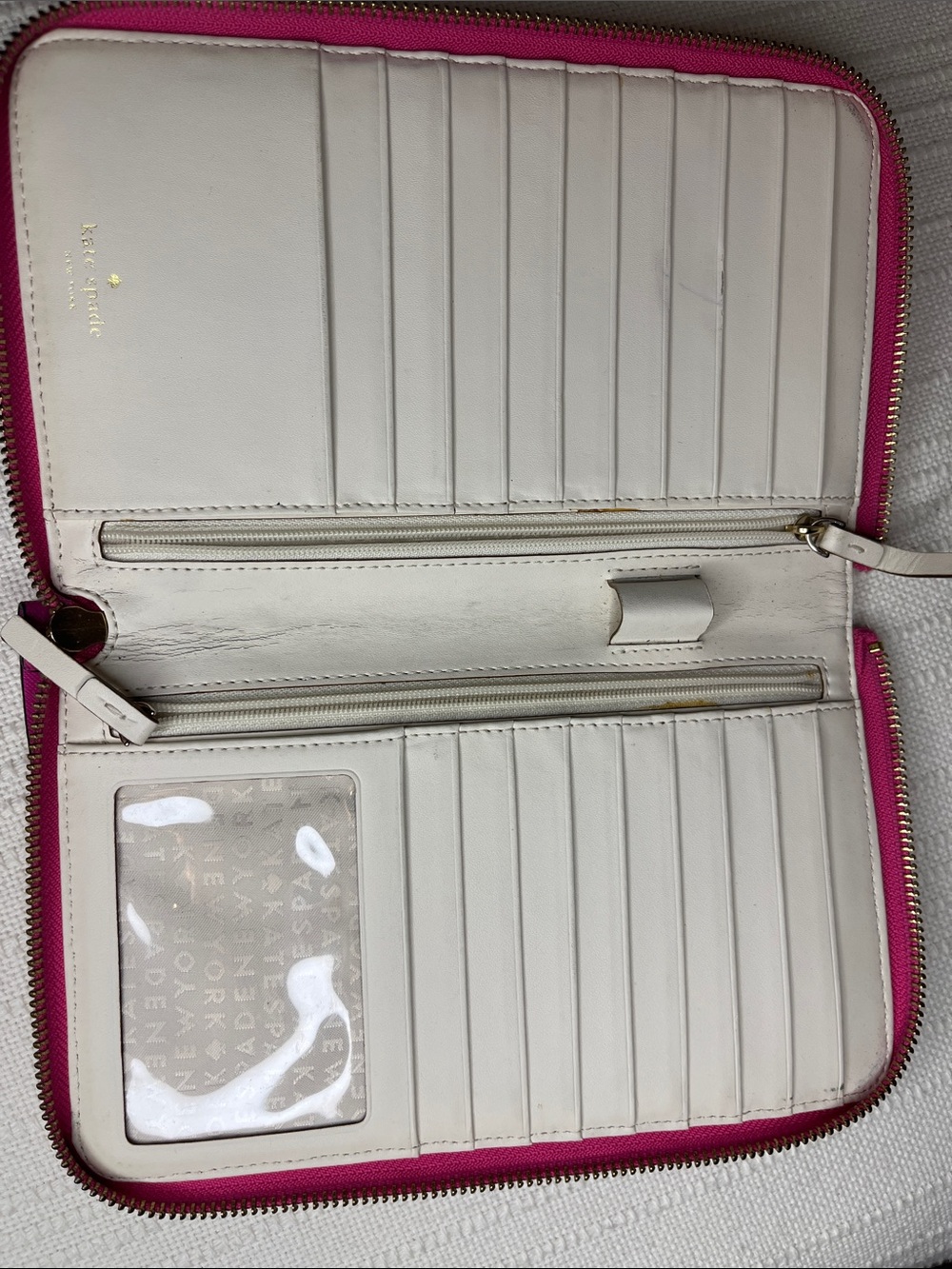 Kate Spade Saffiano Leather extra large Continental Wallet, bright fuchsia peony - Picture 12 of 16